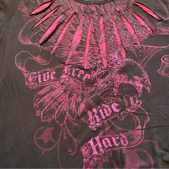 HARLEY DAVIDSON Women’s Black and Pink Tee shirt - Picture 3 of 5